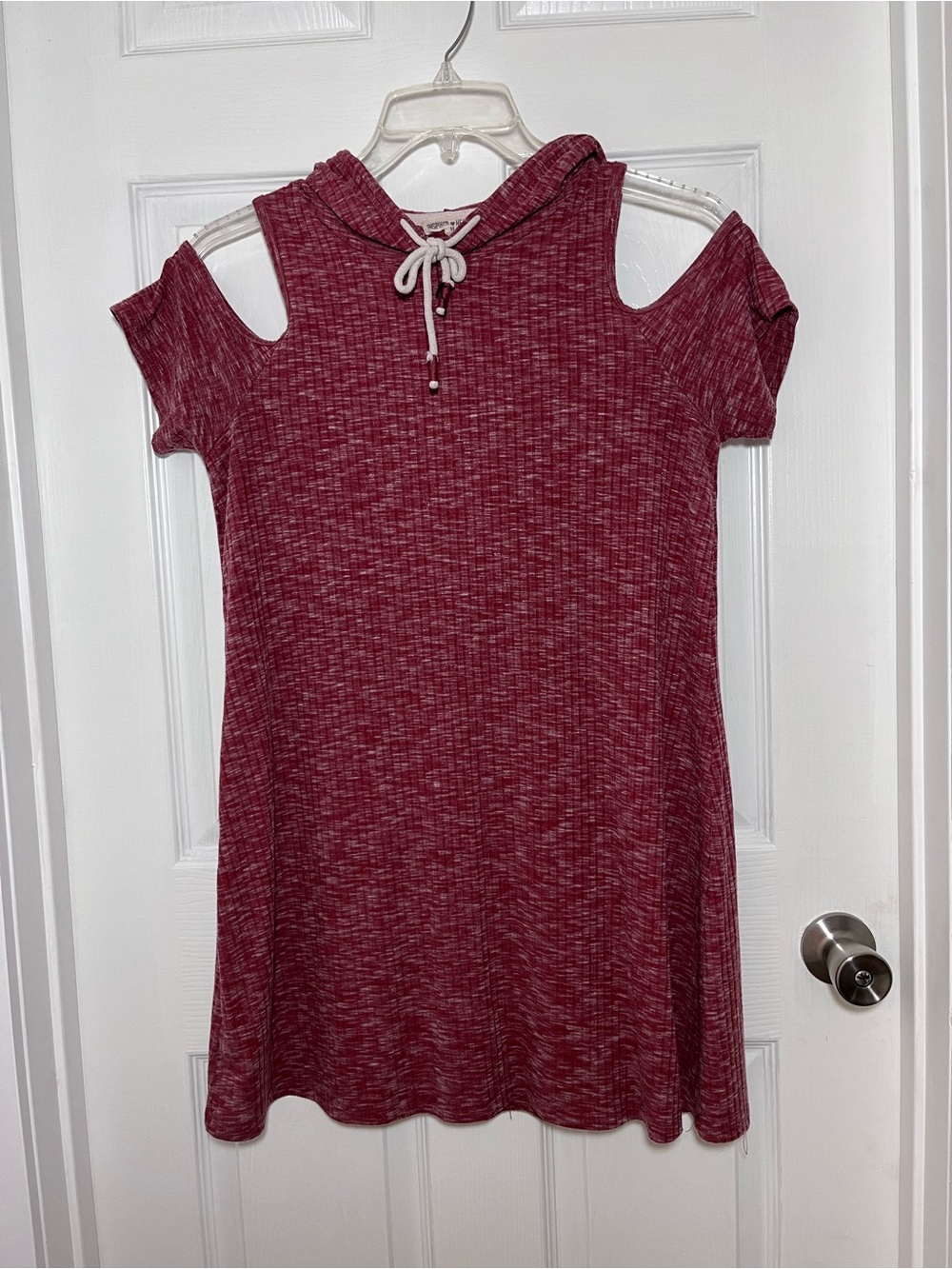 Inspired Hearts cold shoulder hooded tunic top